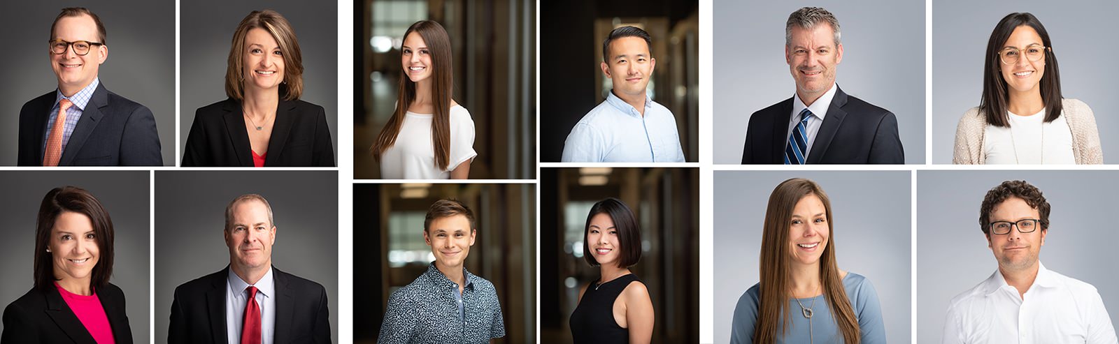 a collage of business people posing for a photo.