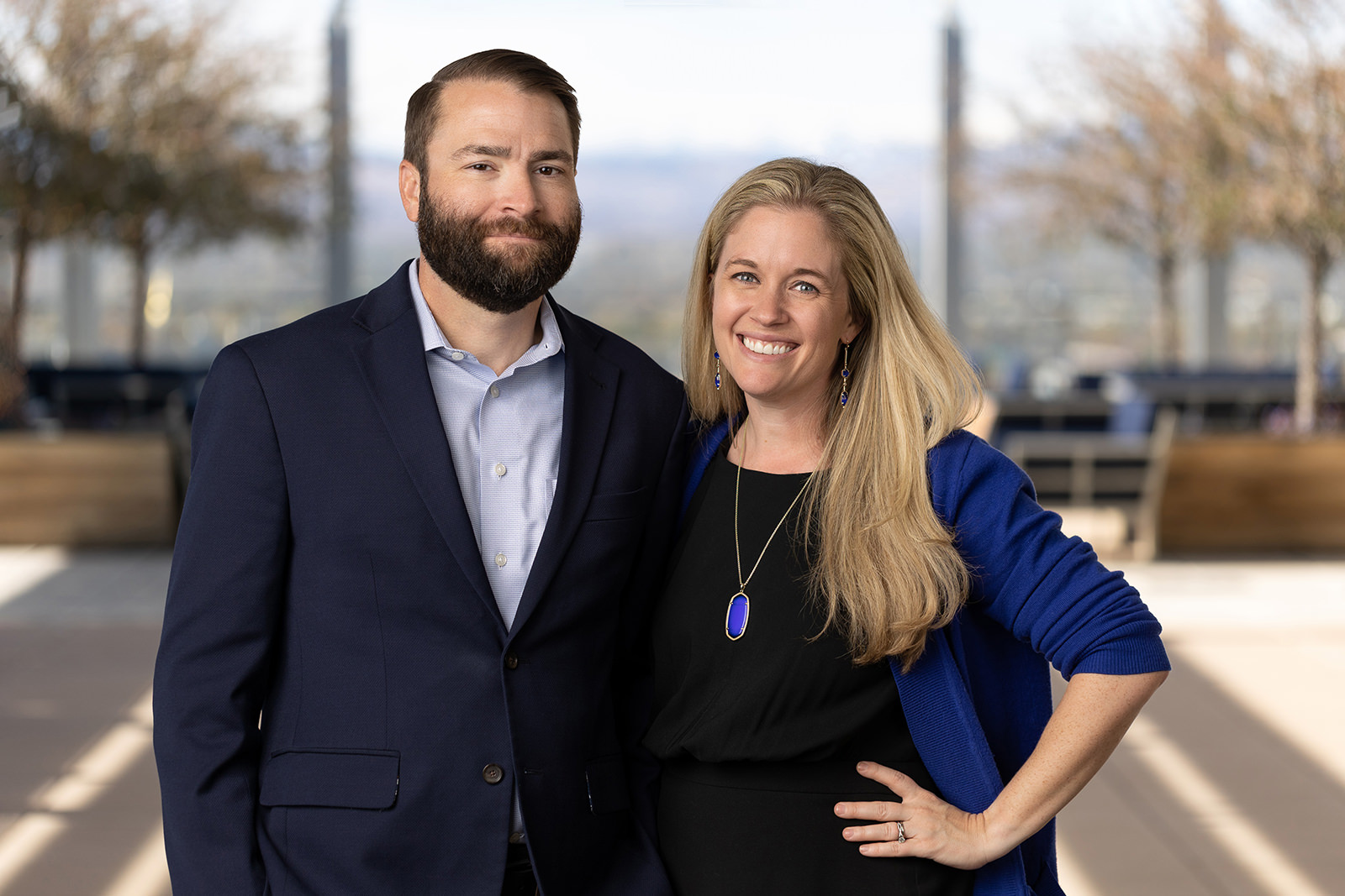 man and woman posing for Corporate Headshots.