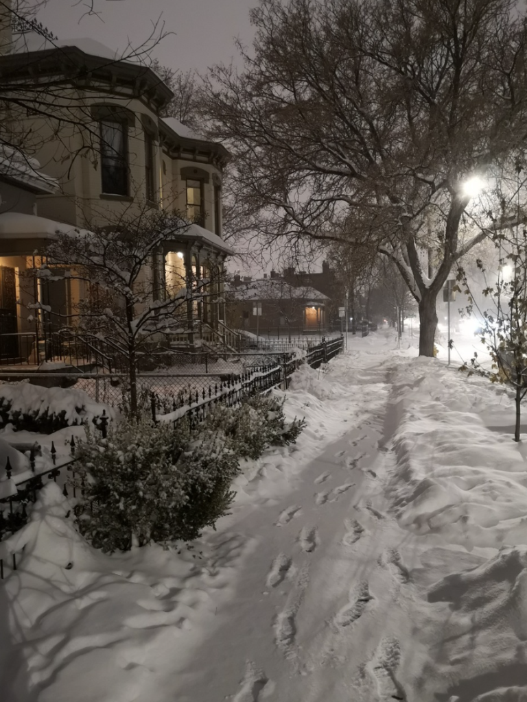 Snowy Denver Downtown Streets